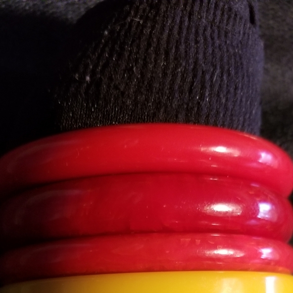 BAKELITE BIG STACK red marbled 3 bangles - Picture 2 of 5